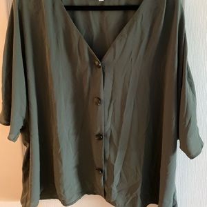 Button Up Oversized Blouse
